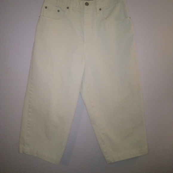Khaki Denim Halston Jeanswear Cropped Pants Capri Jeans Sz 6 - Picture 5 of 15